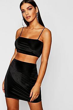Boohoo Strappy Crop + Mini Skirt Co-ord