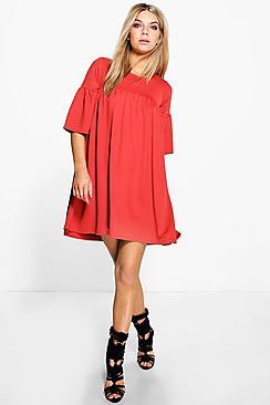 Boohoo Cara Ruffle Shift Dress