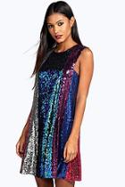 Boohoo Boutique Sia Colour Sequin Panelled Shift Dress