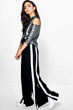 Boohoo Contrast Panel Wide Leg Relaxed Pants