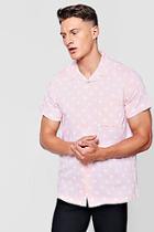 Boohoo Pink Polka Dot Short Sleeve Shirt