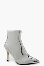 Boohoo Megan Pointed Toe Metallic Shoe Boot