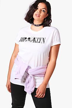 Boohoo Plus Jo Disney Brooklyn Mickey + Minnie Tee