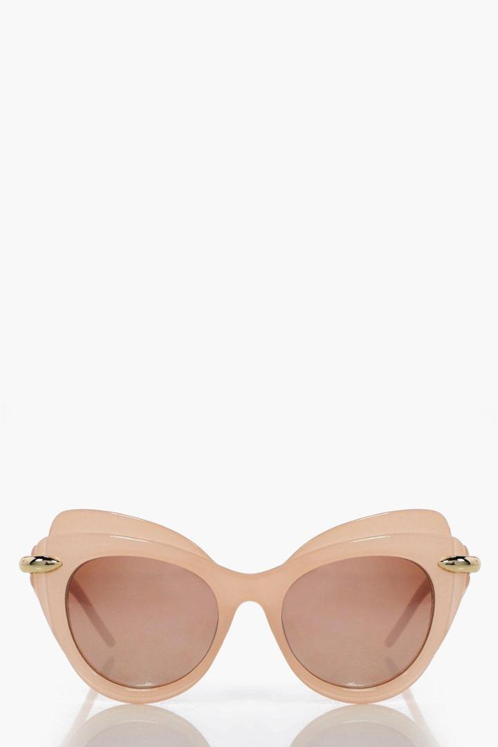 Boohoo Ivy Double Layer Cat Eye Sunglasses Pink