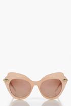 Boohoo Ivy Double Layer Cat Eye Sunglasses Pink