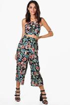 Boohoo Jasmine Floral Strappy Crop & Culotte Co-ord