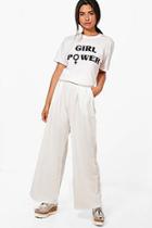 Boohoo Sarah Pleat Front Woven Wide Leg Trousers