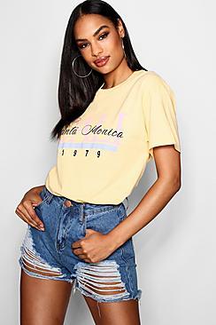 Boohoo Lola Santa Monica Slogan Tee