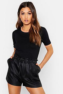 Boohoo Jumbo Rib Contrast Ringer T-shirt