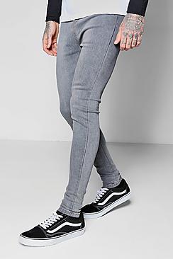 Boohoo Pale Grey Spray On Skinny Jeans