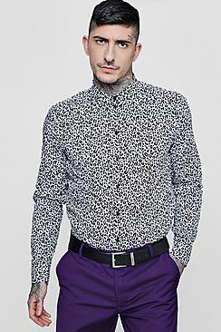 Boohoo Leopard Print Long Sleeve Shirt