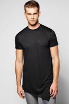 Boohoo Longline Draped Asymmetric T Shirt Black