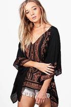 Boohoo Florence Metallic Printed Woven Kimono Top