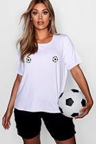 Boohoo Plus Karina Football Placement T Shirt