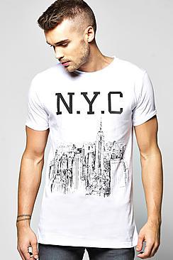 Boohoo Longline Nyc T Shirt