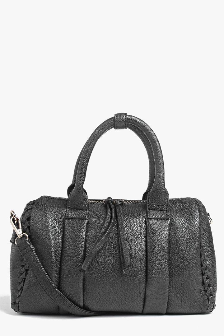Boohoo Millie Woven Edge Bowling Bag Black