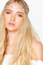 Boohoo Ivy Embellished Floral Elasticated Hair Chain Silver