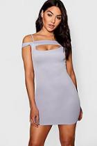 Boohoo Cold Shoulder Cut Out Bodycon Dress
