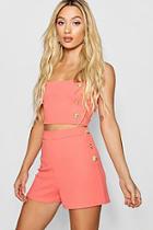 Boohoo Paris Hilton Button Detail Shorts