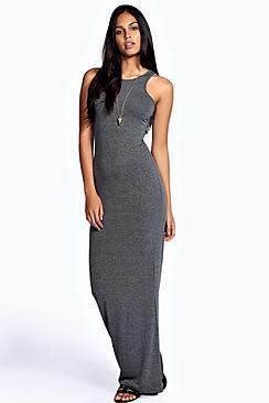 Boohoo Phoebe Racer Front Sleeveless Maxi Dress