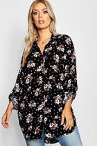 Boohoo Plus Floral Printed Shirt