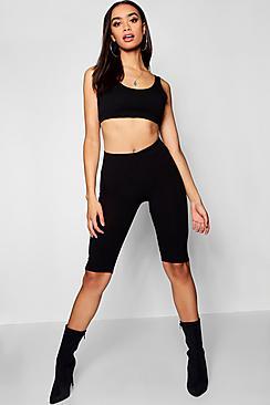 Boohoo Rib Knit Longline Cycling Short