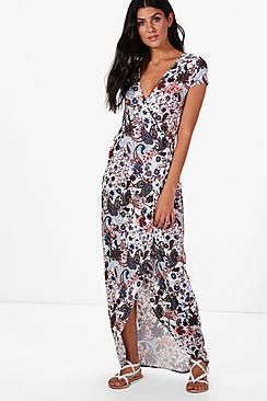 Boohoo Asia Paisley Mixi Hem Maxi Dress