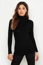 Boohoo Ribbed Roll Neck Knitted Jumper