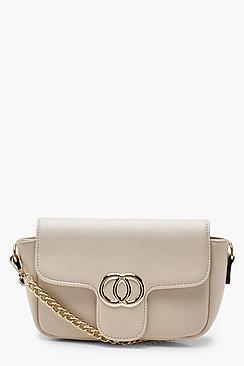 Boohoo Double Ring Quilted Cross Body
