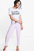 Boohoo Petite Getting Married Trouser Pyjama Set