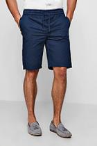 Boohoo Navy Chino Short With Elasticated Waistband