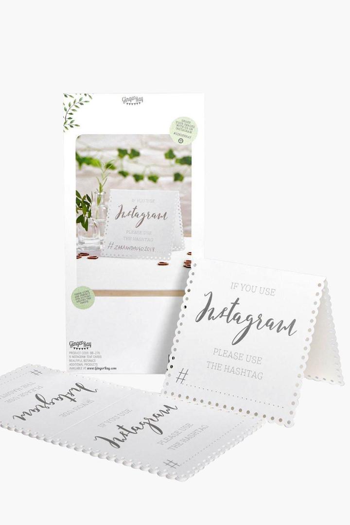 Boohoo Wedding Instagram Table Card 5 Pack White