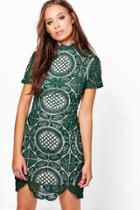 Boohoo Boutique Ayn Cap Sleeve Bodycon Dress Emerald