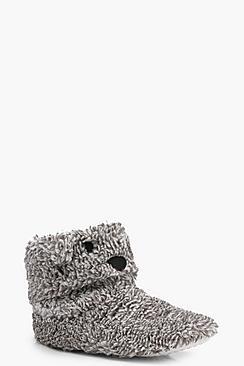 Boohoo Sadie Bear Slipper Boots