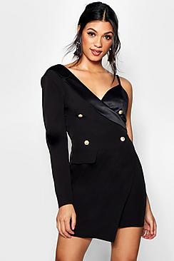 Boohoo Madeleine Asymmetric Blazer Dress