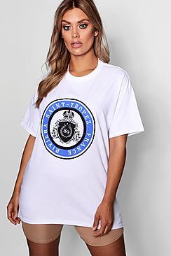 Boohoo Plus Cara St Tropez Graphic T-shirt