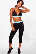 Boohoo Natasha Fit Capri Running Leggings Black