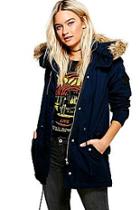 Boohoo Alicia Leather Look Trim Parka