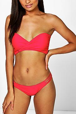Boohoo Rome Mix And Match Wrap Front Bikini Top