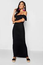 Boohoo Ruffle Off The Shoulder Jersey Maxi Dress