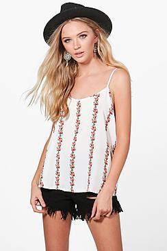 Boohoo Keira Floral Stripe Cami