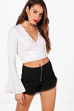 Boohoo O Ring Zip Lace Short