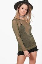 Boohoo Petite Kelly Oversized Distressed Jumper