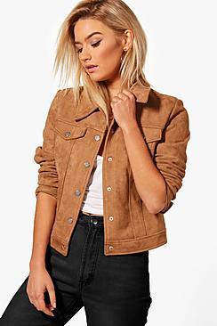 Boohoo Anna Faux Suede Trucker Jacket