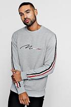 Boohoo Man Signature Sweater With Side Tape