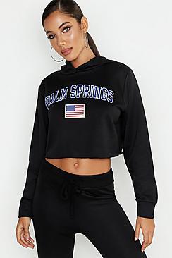 Boohoo Palm Springs Crop Hoody