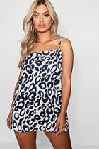 Boohoo Plus Charly Leopard Square Neck Cami Dress