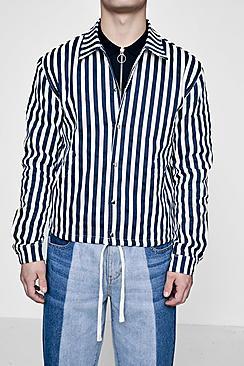 Boohoo Tyga Striped Coach Jacket