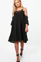 Boohoo Tina Choker Cold Shoulder Smock Dress