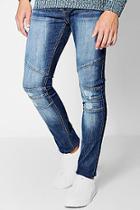 Boohoo Skinny Fit Jeans With Biker Panelling